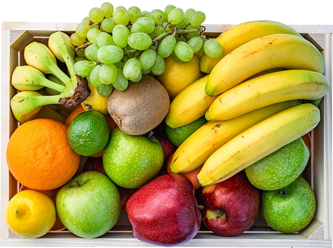 Ovocná bedýnka plná ovoce